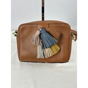 Rebecca Minkoff Sofia Mini Tassel Crossbody Bag Brown Leather Purse Adjustable